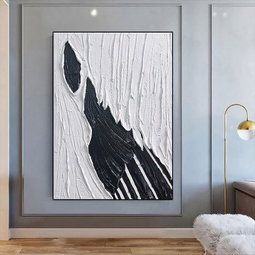 Abstracto en blanco y negro 03 de Palette Knife arte de pared minimalista Pinturas al óleo